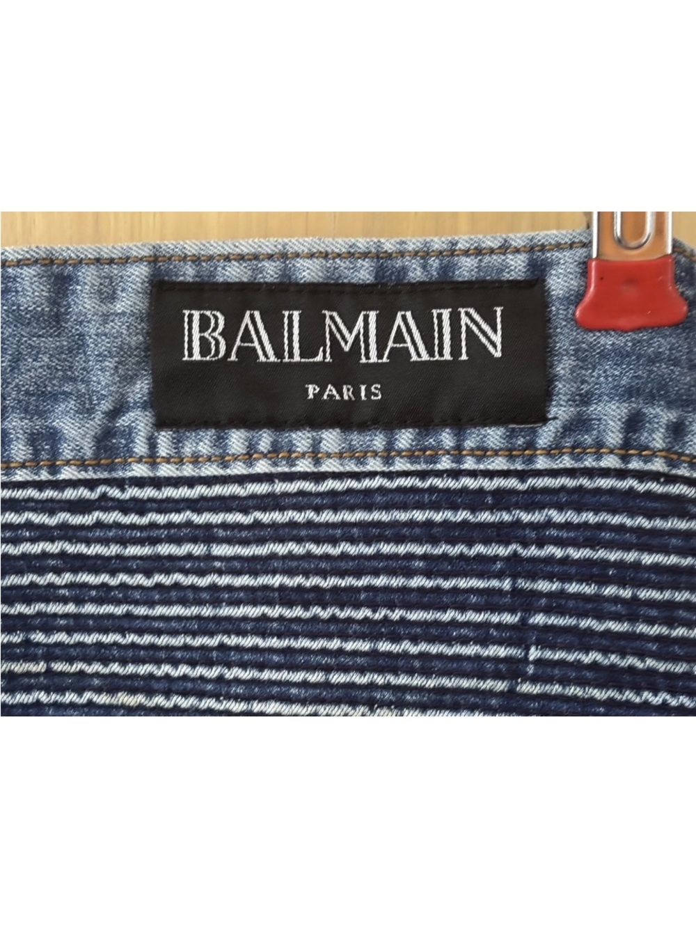 Balmain Paris Men’s 38 Distressed Biker Moto Jeans Zip Pockets - Picture 2 of 13